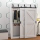 DOUBLE BYPASS BARN DOOR HARDWARE KIT 200cm/300cm BLACK D.70 BARN DOOR AND HARDWARE